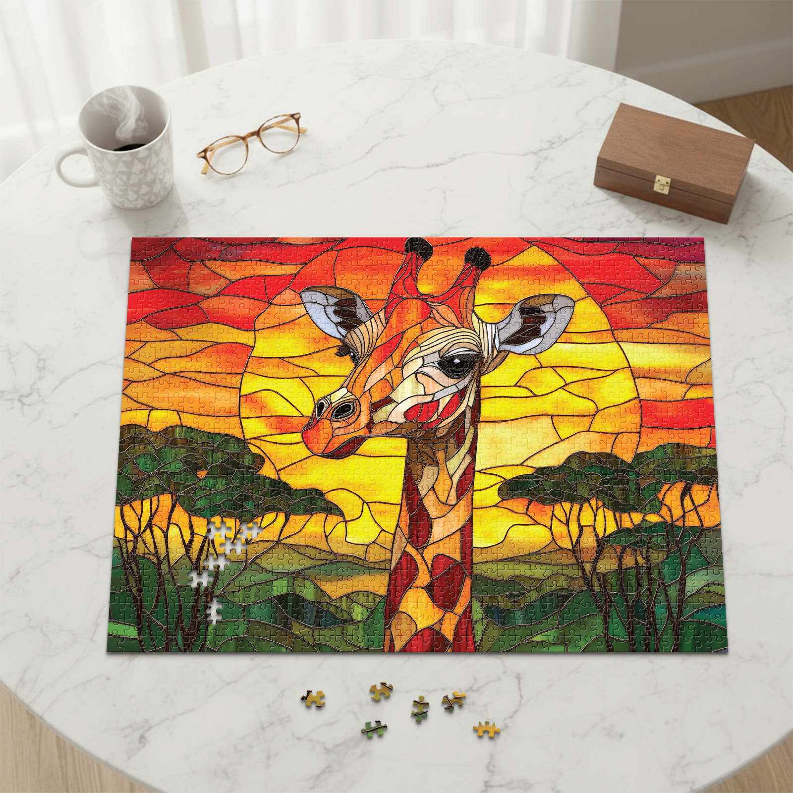 Final Piece Puzzles - Wholesale Puzzle - Adult - No. 10 - Sunset Giraffe2