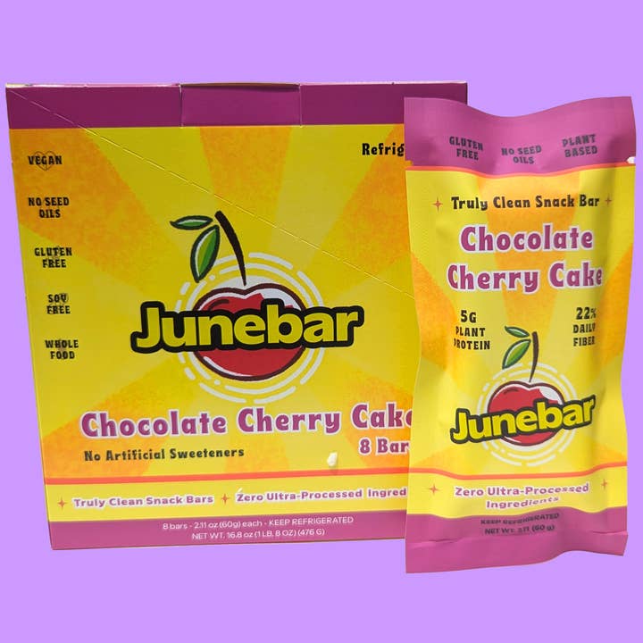 Chocolate Cherry Junebars (Carton of 8) for wholesale by Junebar