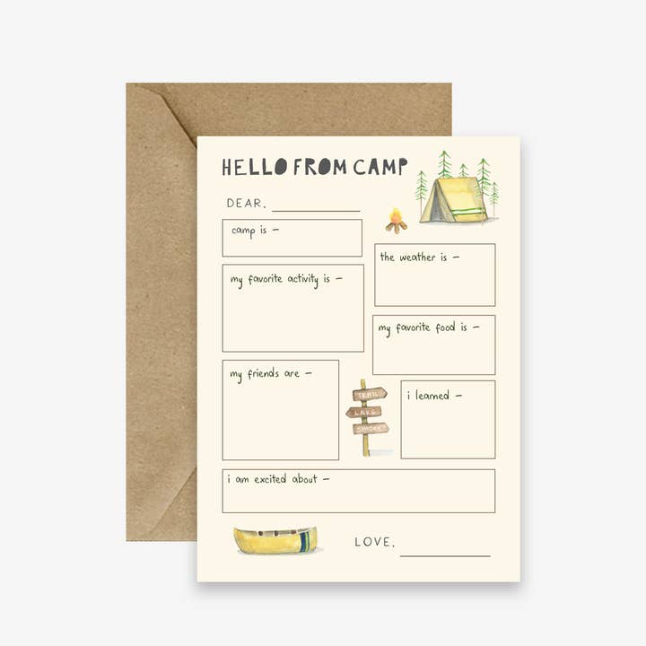 emmy+olly - Vendita all'ingrosso Biglietto di auguri per la nascita - Note da Campeggio - Set di 10 Biglietti da Corrispondenza + Buste0