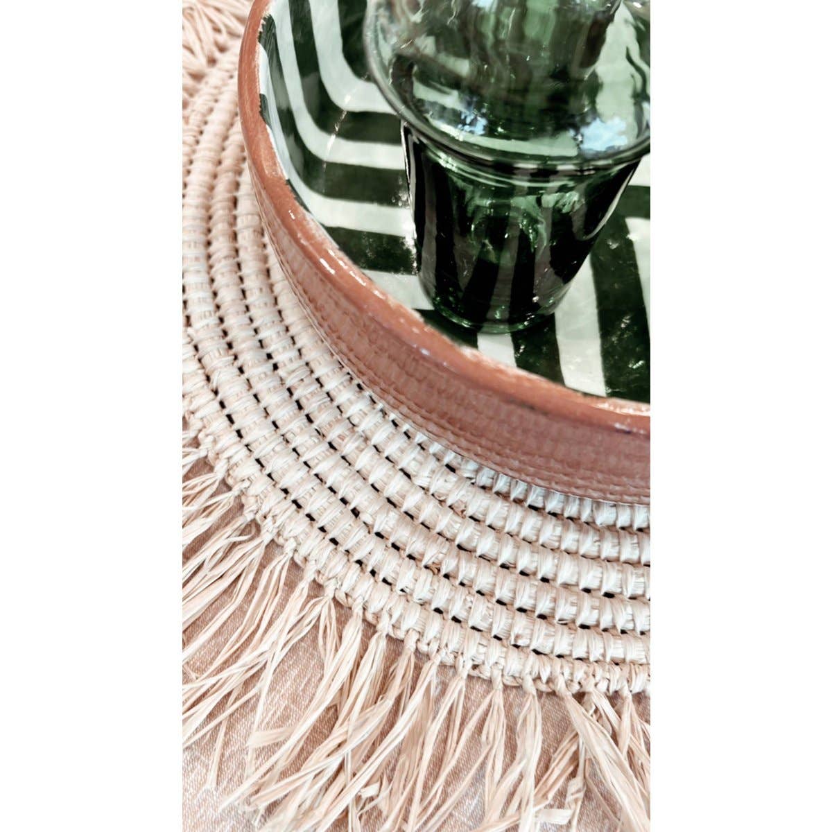 High crafty – wholesale Placemat – RAFI Placemat – Handmade Natural Raffia Table Mat | 40 cm Ro1