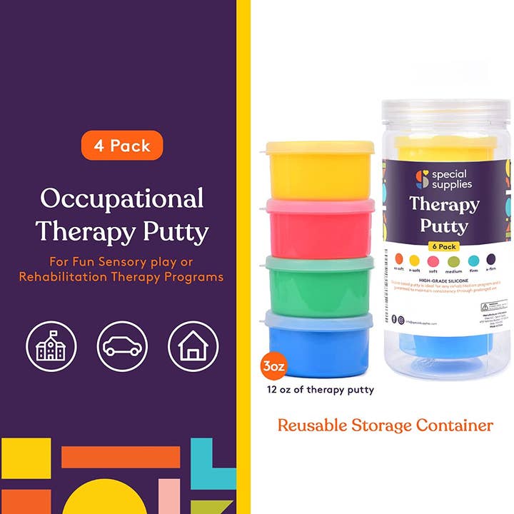 Special Supplies - Wholesale Putty/Slime - Kids - Therapy Putty (Primary Colors): 4 Pack2