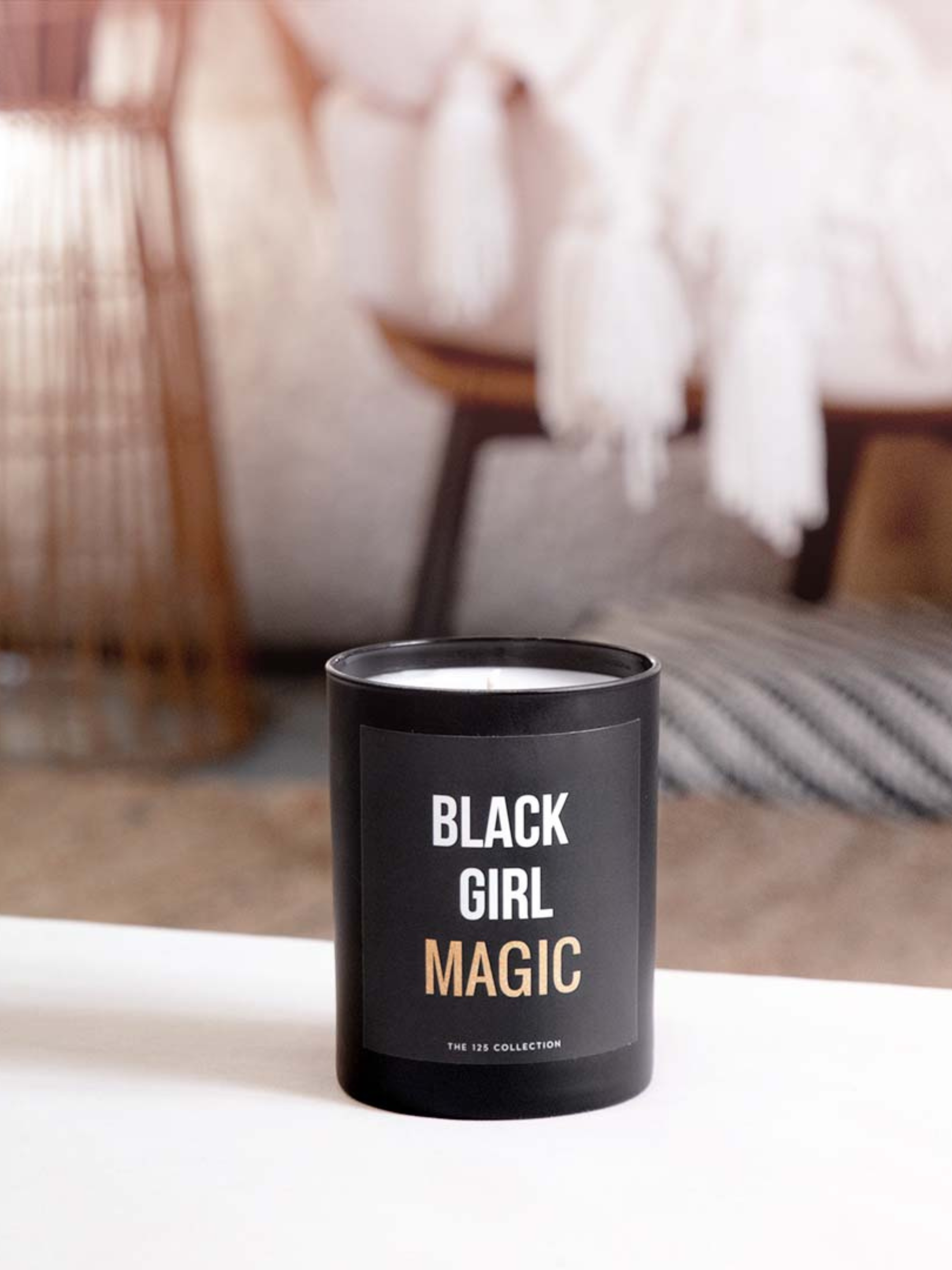 The 125 Collection - Wholesale Jar/Filled Candle - Black Girl Magic: 12 oz Matte Black Glass Soy Candle4