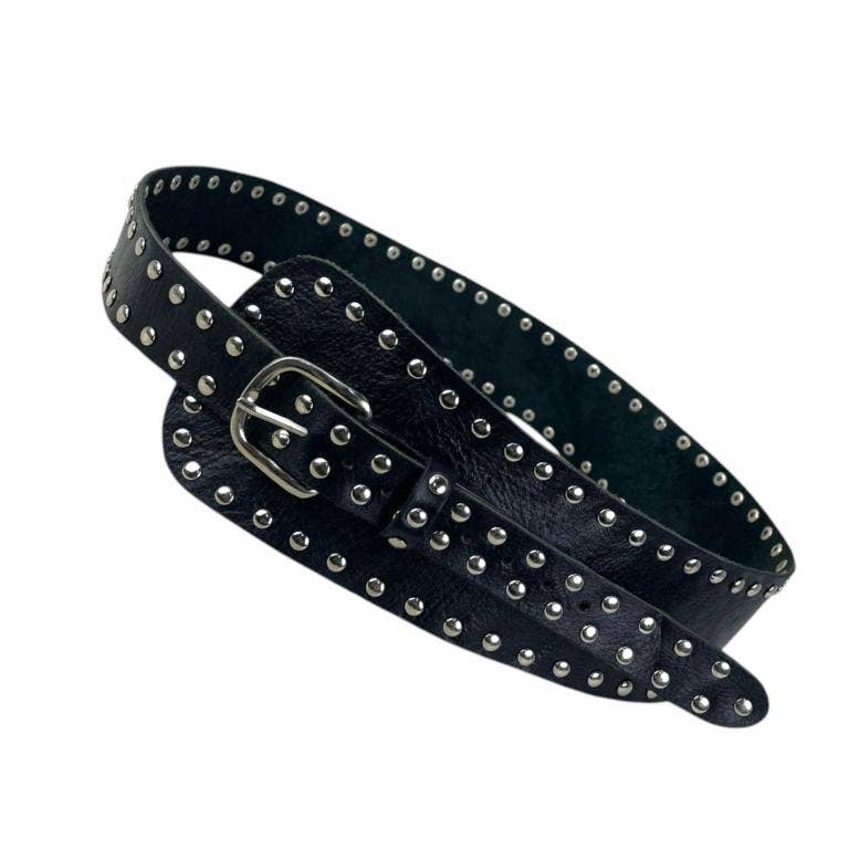 Chenson & Gorett - Wholesale Belt - Women's - Exclusive Handmade Leather Belt with Many Studs B2B0