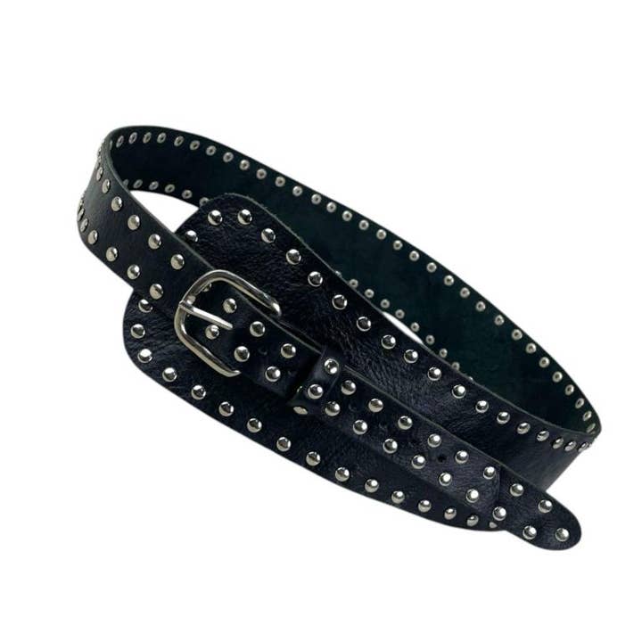 Chenson & Gorett - Wholesale Belt - Women's - Exclusive Handmade Leather Belt with Many Studs B2B
