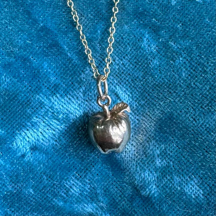Elizabeth Jewelry - Wholesale Pendant/Charm Necklace - Bronze 3D Golden Apple necklace on 14k gold fill chain