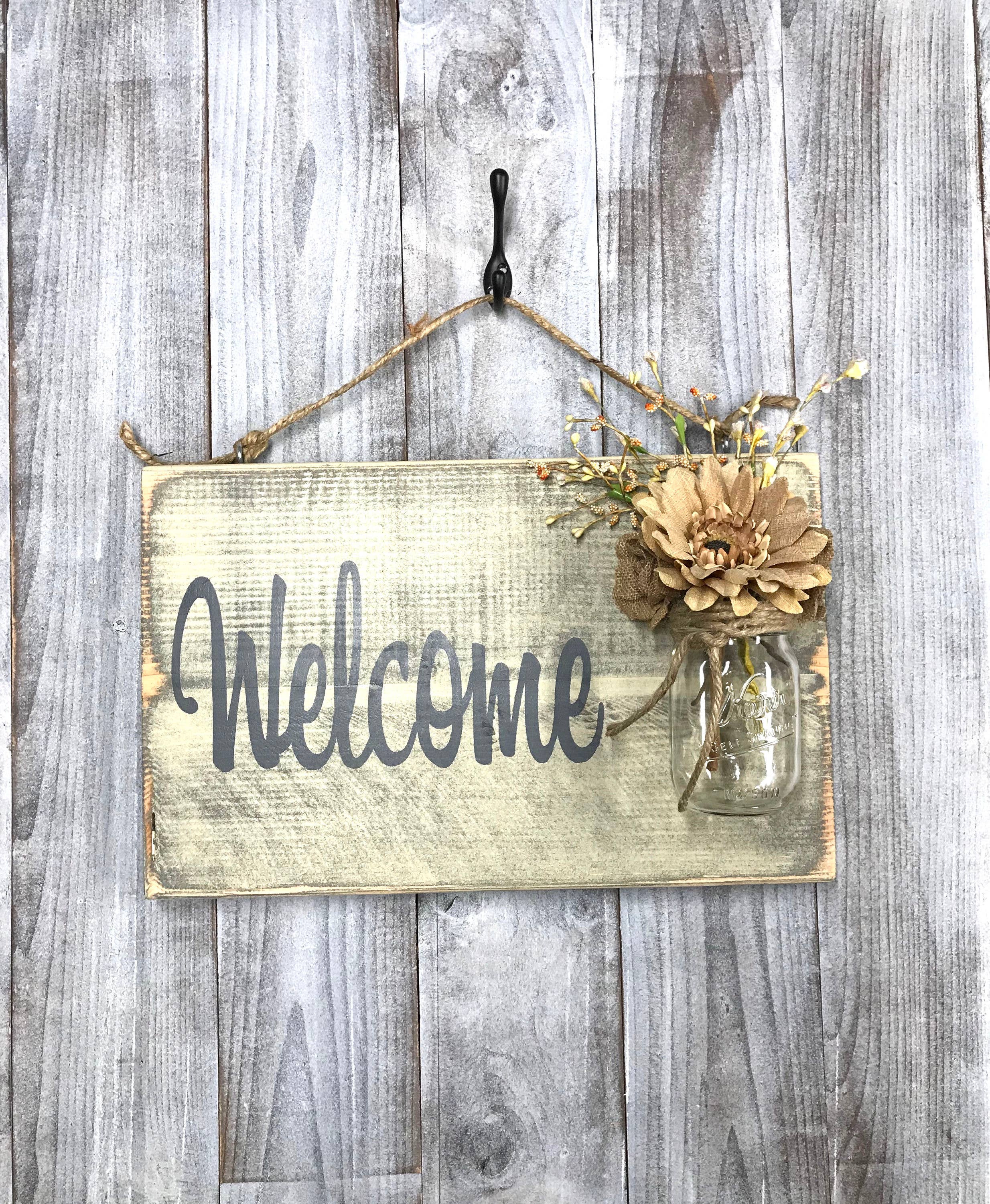 Red Roan Signs - Wholesale Sign - Front Door Sign, Rustic Welcome Sign2
