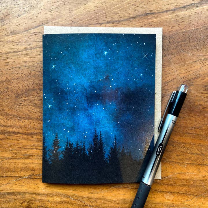 Red Umbrella Designs - Wholesale Everyday Greeting Card - Night Sky Greeting Card1