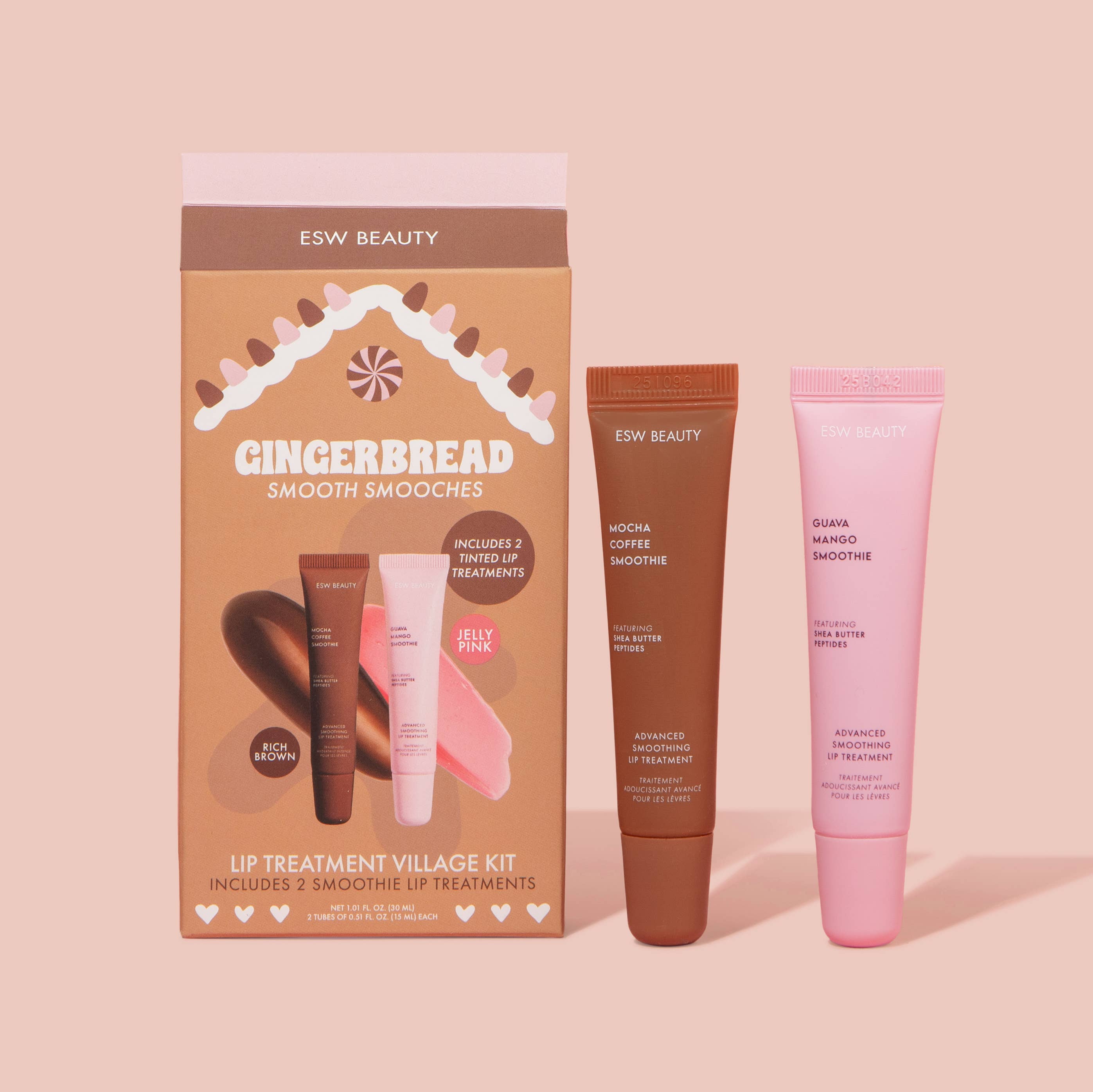 ESW Beauty - Wholesale Lip Balm Set - Gingerbread Smooth Smooches Lip Treatment Village Kit