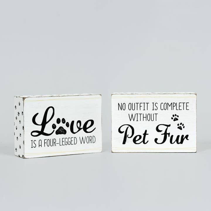 15856 - 5x4 rvs wood frame sign (LOVE/FUR) Pet Decor for wholesale by Devanie At Home (Formerly Adams & Co.)