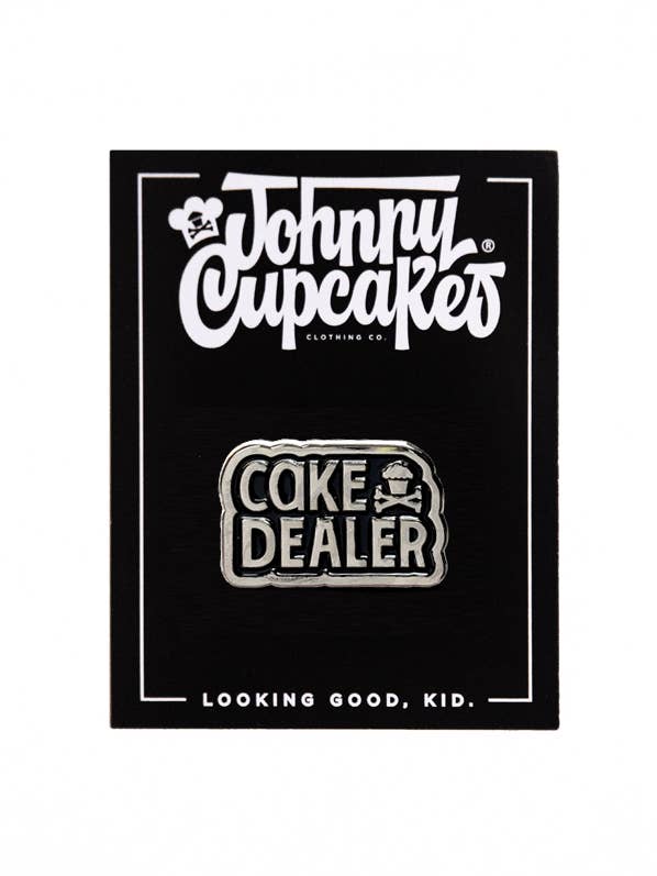 Cake Dealer Enamel Pin for wholesale by Johnny Cupcakes