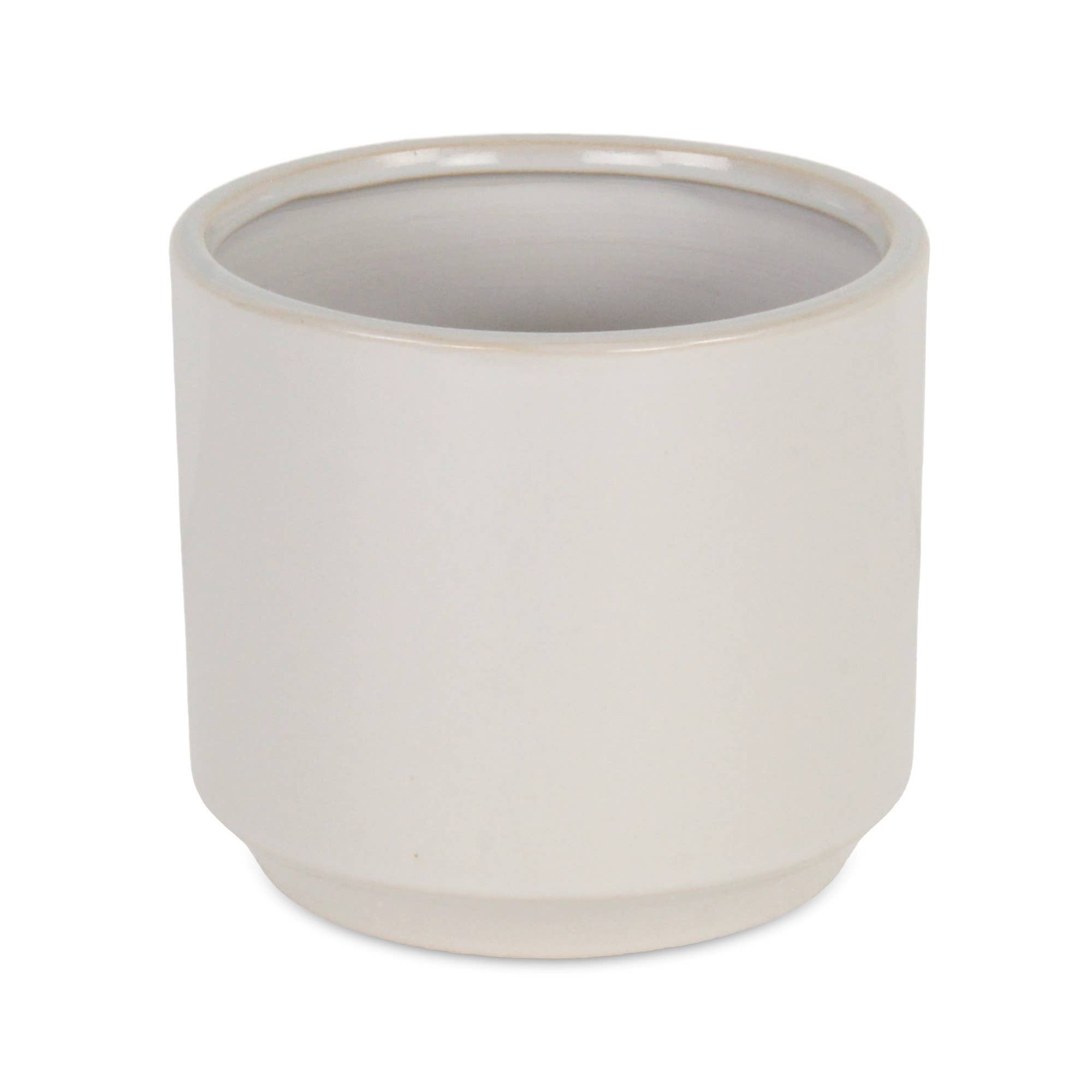 Cheungs Home Decor - Vendita all'ingrosso Vasi per piante - Elegora vaso in ceramica monocolore con lato dritto - bianco sporco6