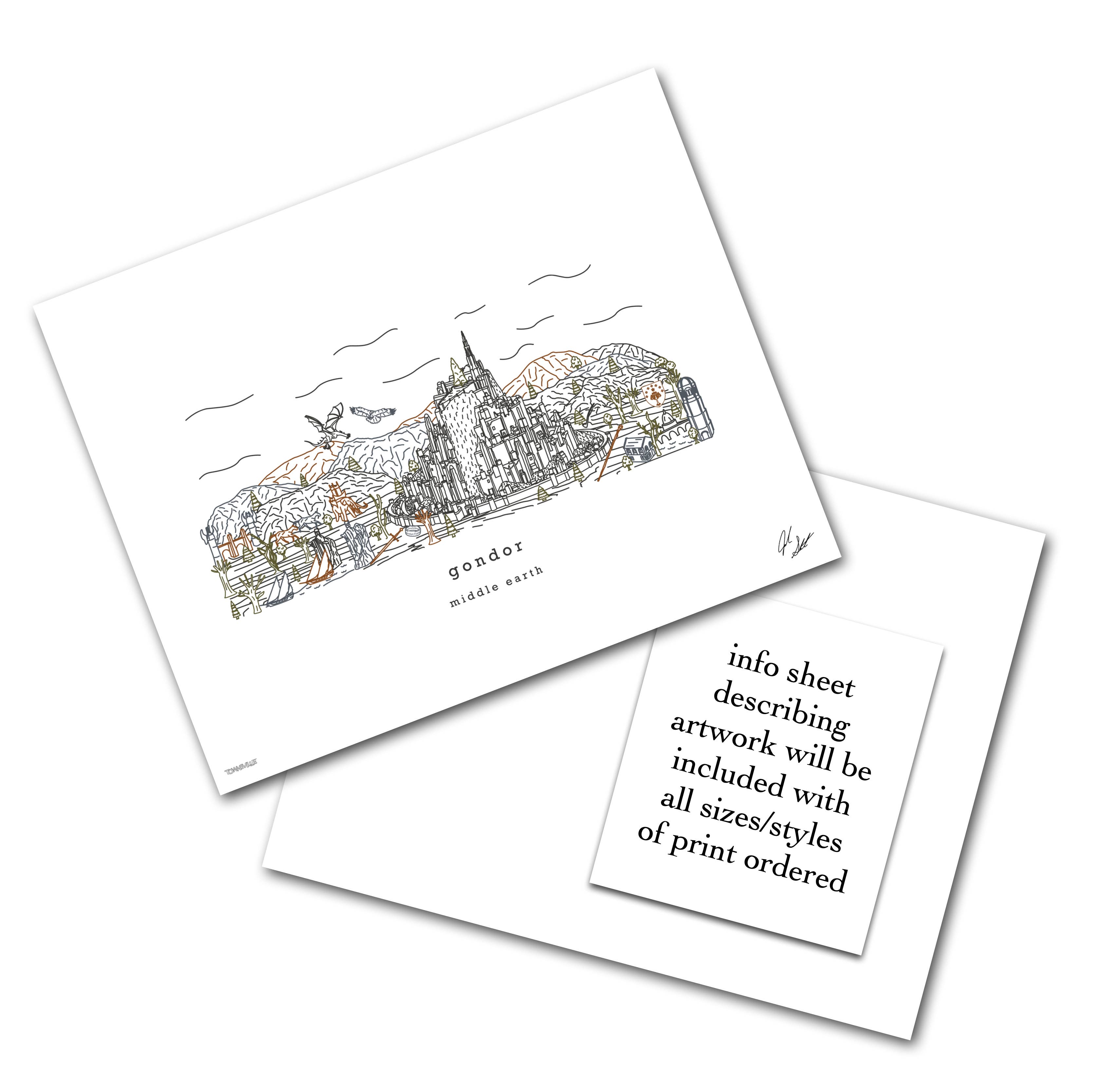 Townsville Art – Engroshandel Kunsttryk – Gondor - Ringenes Herre Minimalistisk Vægdekoration Fan Art0