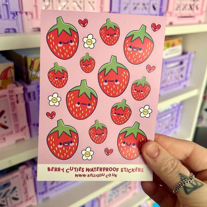Berry Cuties Vinyl Sticker Sheet for wholesale by Kellylou