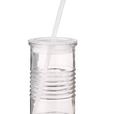 Tønde Drikkeglas Krukke med Låg & Genanvendeligt Sugerør for engroshandel hos Factory Direct Craft