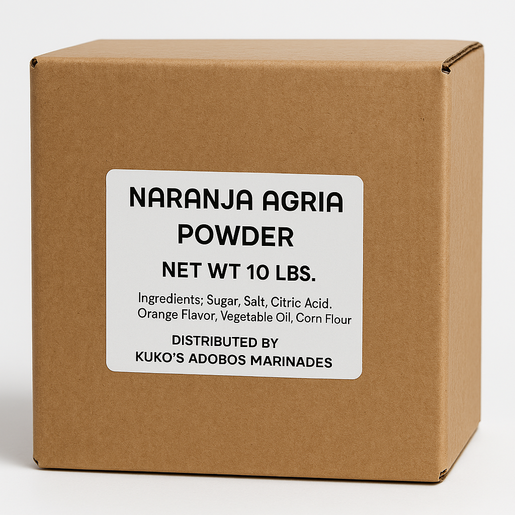 Kuko's adobos marinade sauce and seasoning - Wholesale Dried Spice Mix - Naranja Agria Sazonador polvo Bitter Orange Seasonng Spice 25lbs & 10lbs0