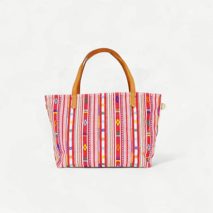 Samburu Tote - Fez Beaded Stripe for wholesale by Ubuntu Life