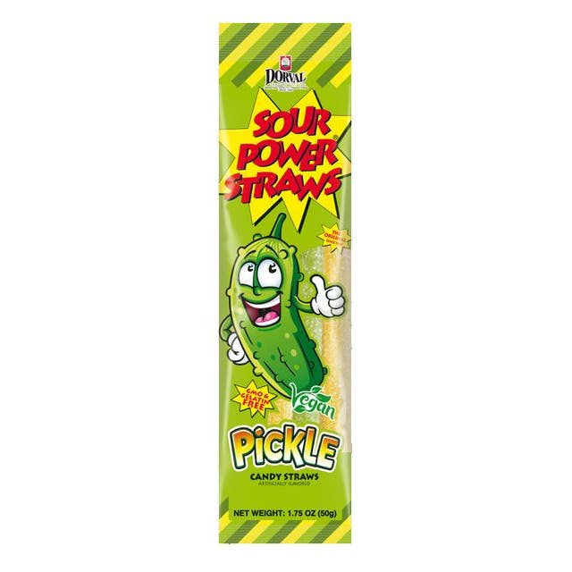 L&F Universal Goods - Wholesale Gummy - Sour Power Straws Pickle 24/1.75OZ