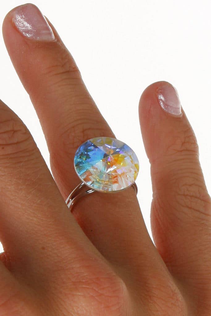 CLR 679 - Large 16 mm Rhinestone Ring for wholesale on Faire0