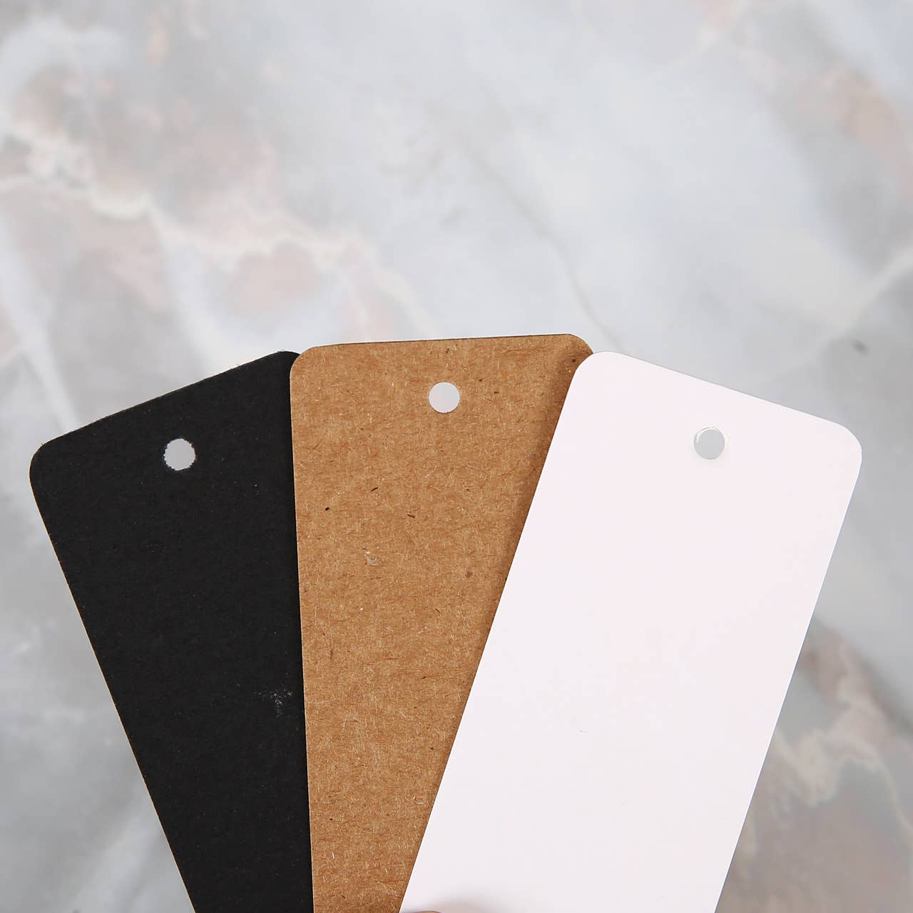 ByHome – wholesale Presentetikett – 100 st, 1,5x3" Svart & kraft & vit färgad blank etikettkort3