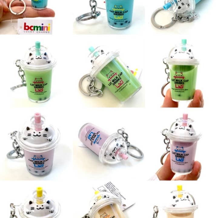 BCmini - Wholesale Keychain - Unisex - Cat Boba Tea Charm