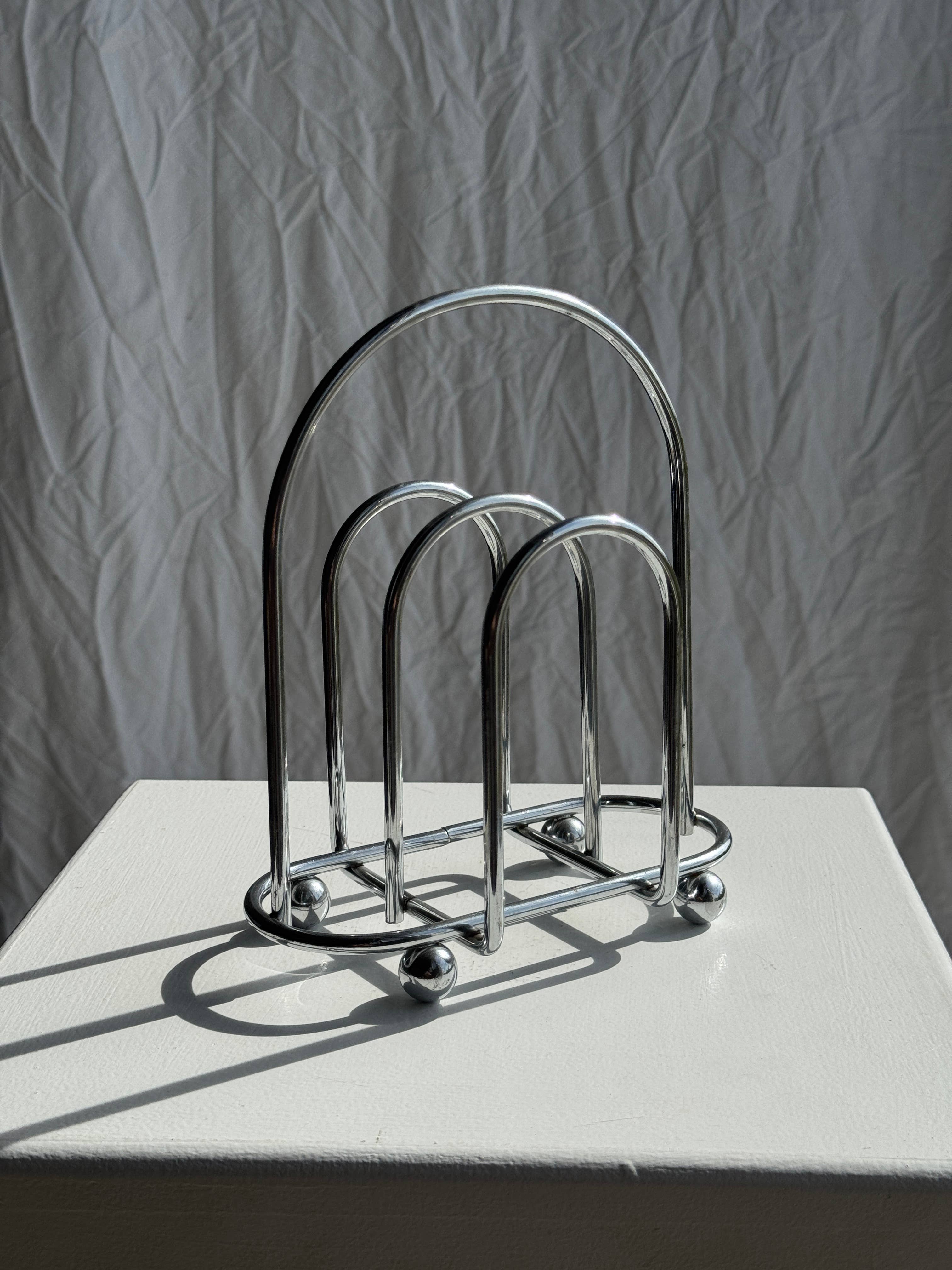 Office Objets - Vendita all'ingrosso Portatovaglioli - Porta toast o tovagliolo in metallo argentato H20.5 L175