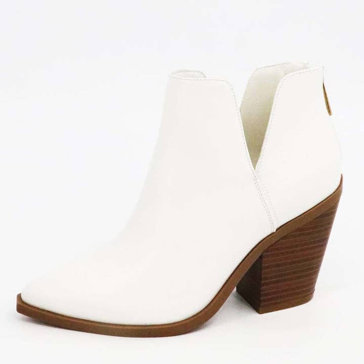 Mars Sky Shoes Wholesale - Wholesale Booties - Women's - Bamboo UPSTREAM-13 Women Chunky Heel Cutout Slipon Booties