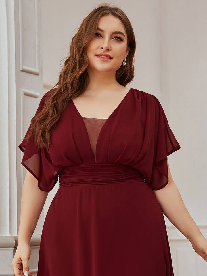 Ever-Pretty - Wholesale Dress - Women's - Plus Size A-Line Empire Waist Maxi Evening Party Dress2