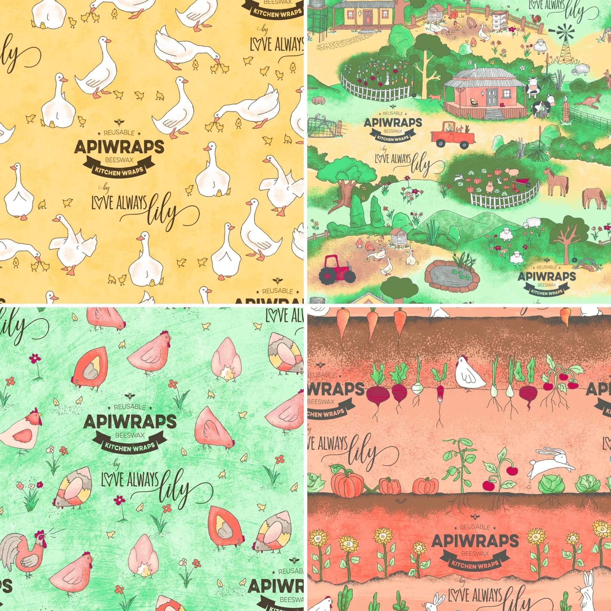 Apiwraps – wholesale Food storage wrap/bag – Apiwraps Regular Range Kickstarter Pack3