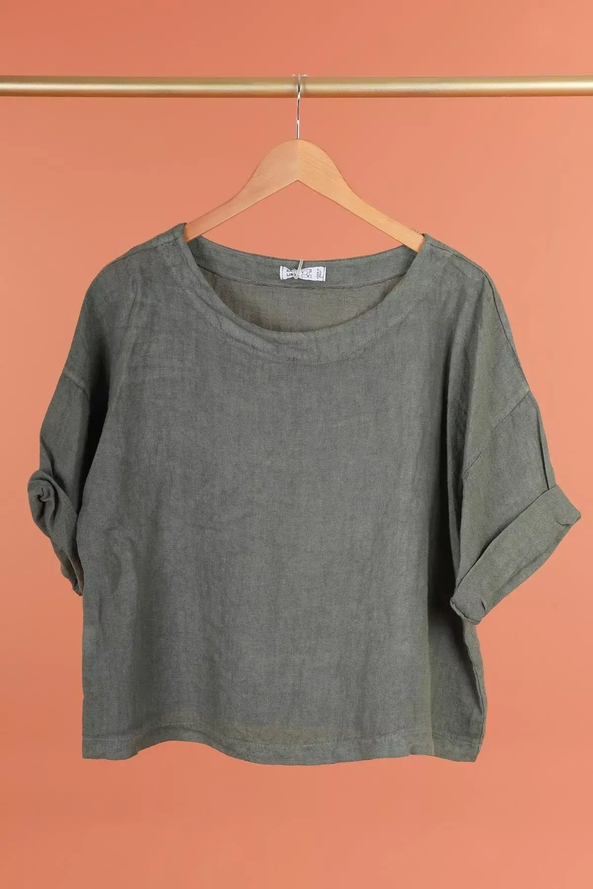 la maison des fibres naturelles - Wholesale Blouse - Women's - Round neck linen top 659005 100% linen13
