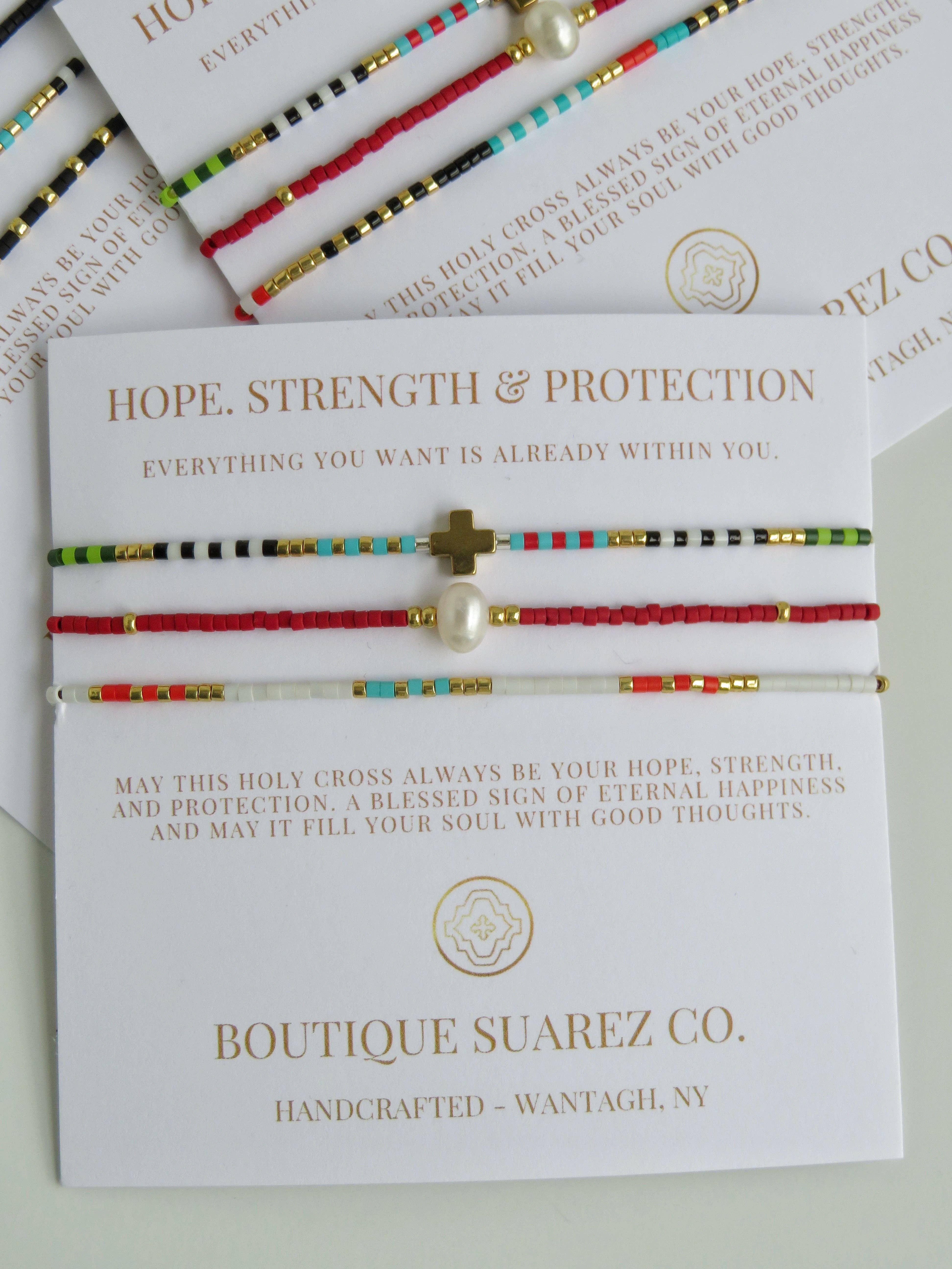 Boutique Suarez Co. - Wholesale Jewelry Set - Peace & Protection - Pearl Bracelet Stacks6