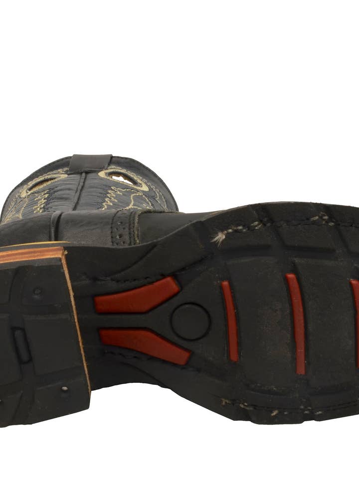 3001 BLACK KIDS WIDE SQUARE BOOT for wholesale on Faire2