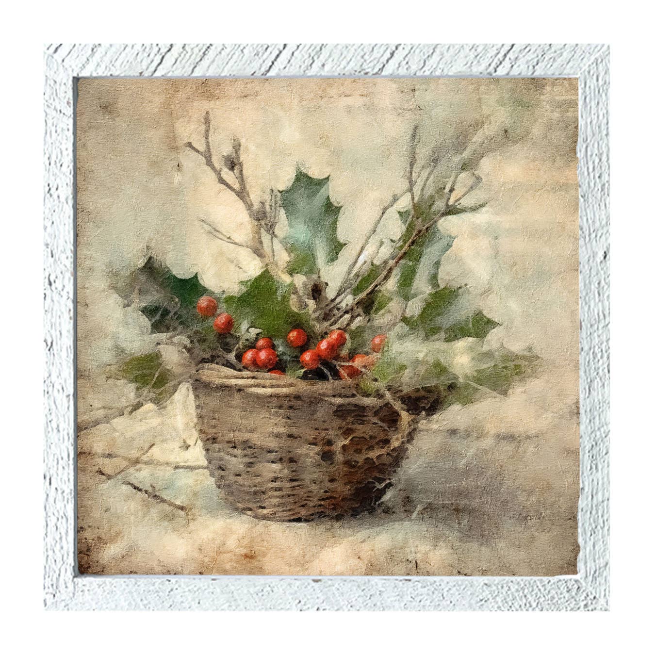 ginger blue - Wholesale Art Print - Basket- holly berries8