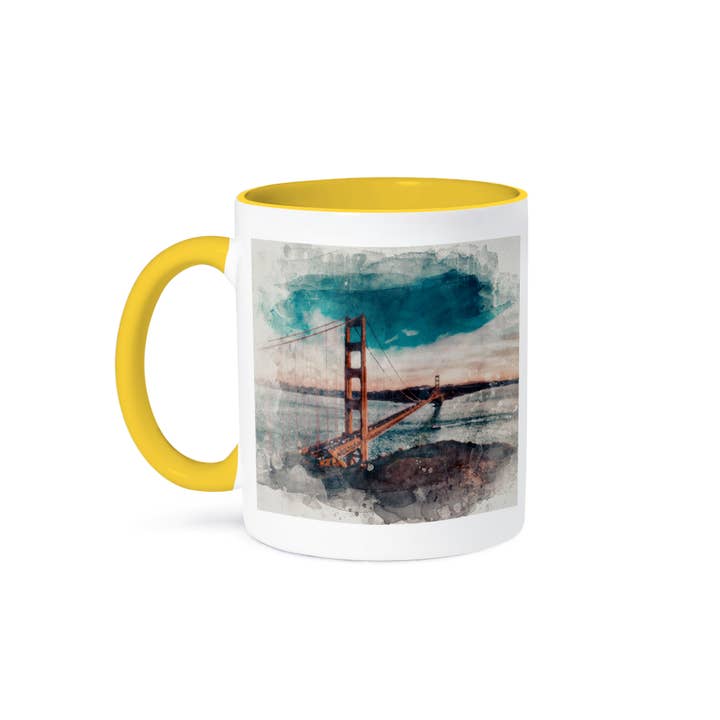3dRose - Wholesale Coffee Mug - 3dRose, Image Of Watercolor Golden Gate Bridge Scene, Mug