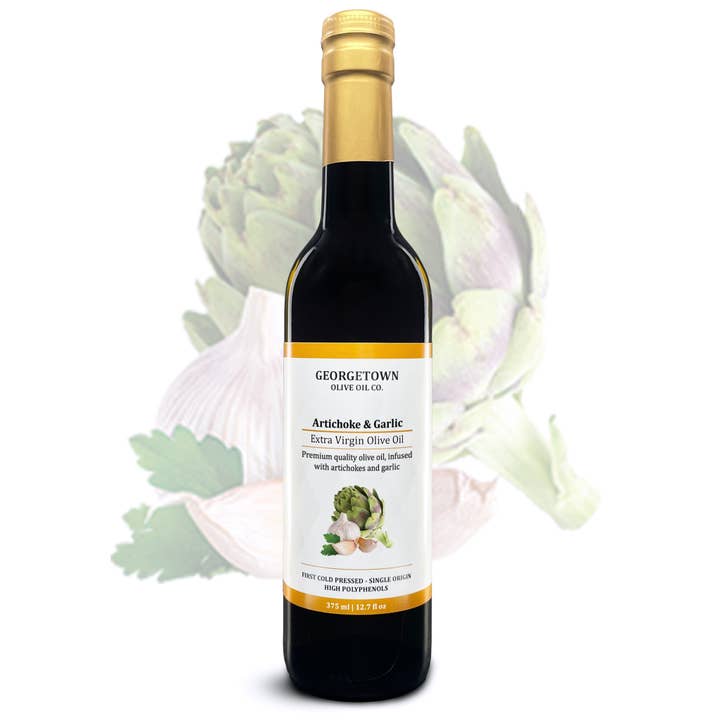 Kronärtskocka & vitlök Olivolja 375ml för wholesale av Georgetown Olive Oil Co.