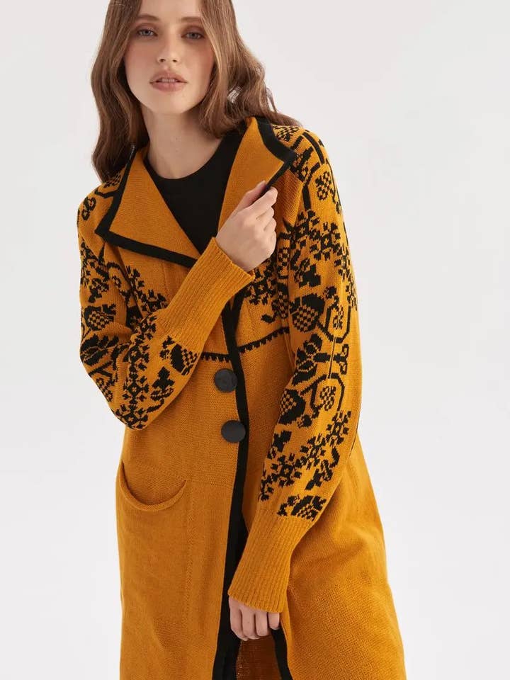 Knitted Cardigan Dog-rose Rosehip Orange for wholesale by Handmade Originals Ukraine