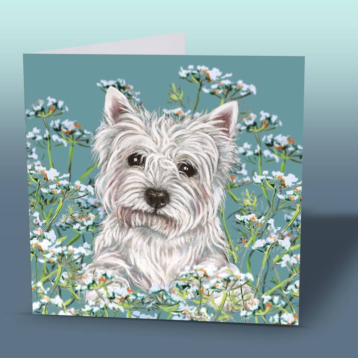 Dog Greeting Card - Westie for wholesale by Irisha's Card Art