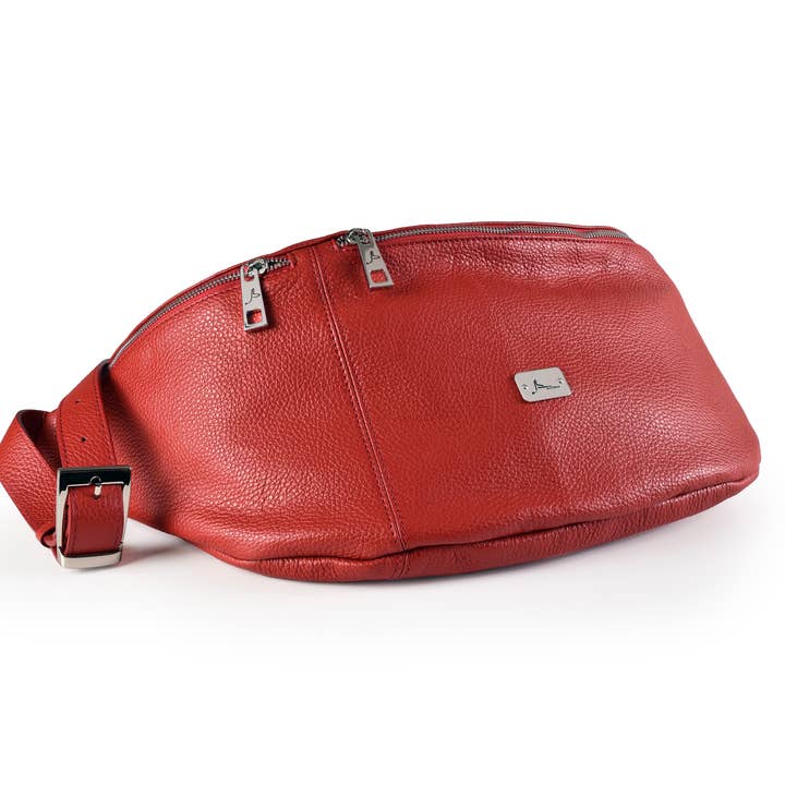 LEATHER POUCH/BABY SLING BAG - B297 MARSUPIONE for wholesale by Bevini Modena