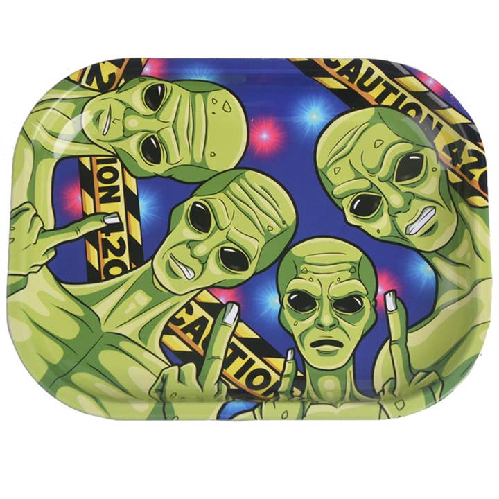 Accessoire de plateau roulant petit Alien Caution Wise Skies pour la vente par Wise Skies
