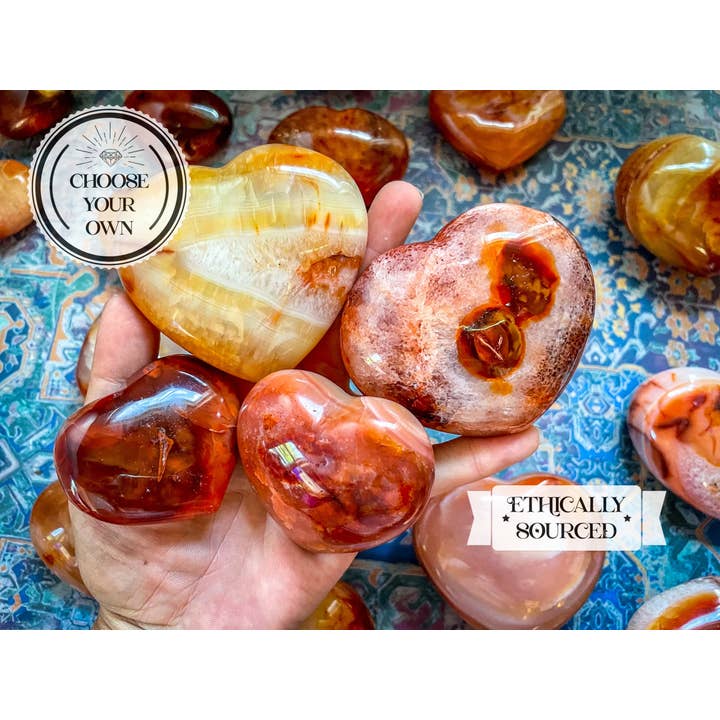 Mandala Gems - Wholesale Spiritual Stone/Crystal - Ethically Sourced Carnelian Hearts, Mother's Day Gifts