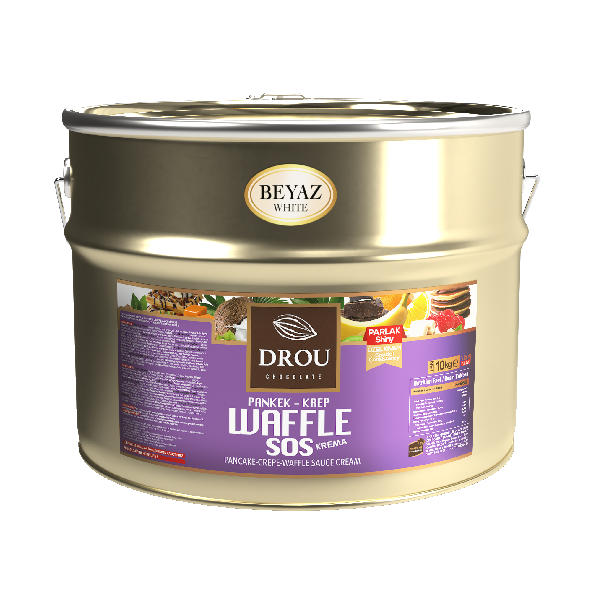 Aladdin - Vente Pâte à tartiner au chocolat/caramel - Sauce au chocolat blanc Drou pour gaufres, crêpes et pancakes (10 kg)0