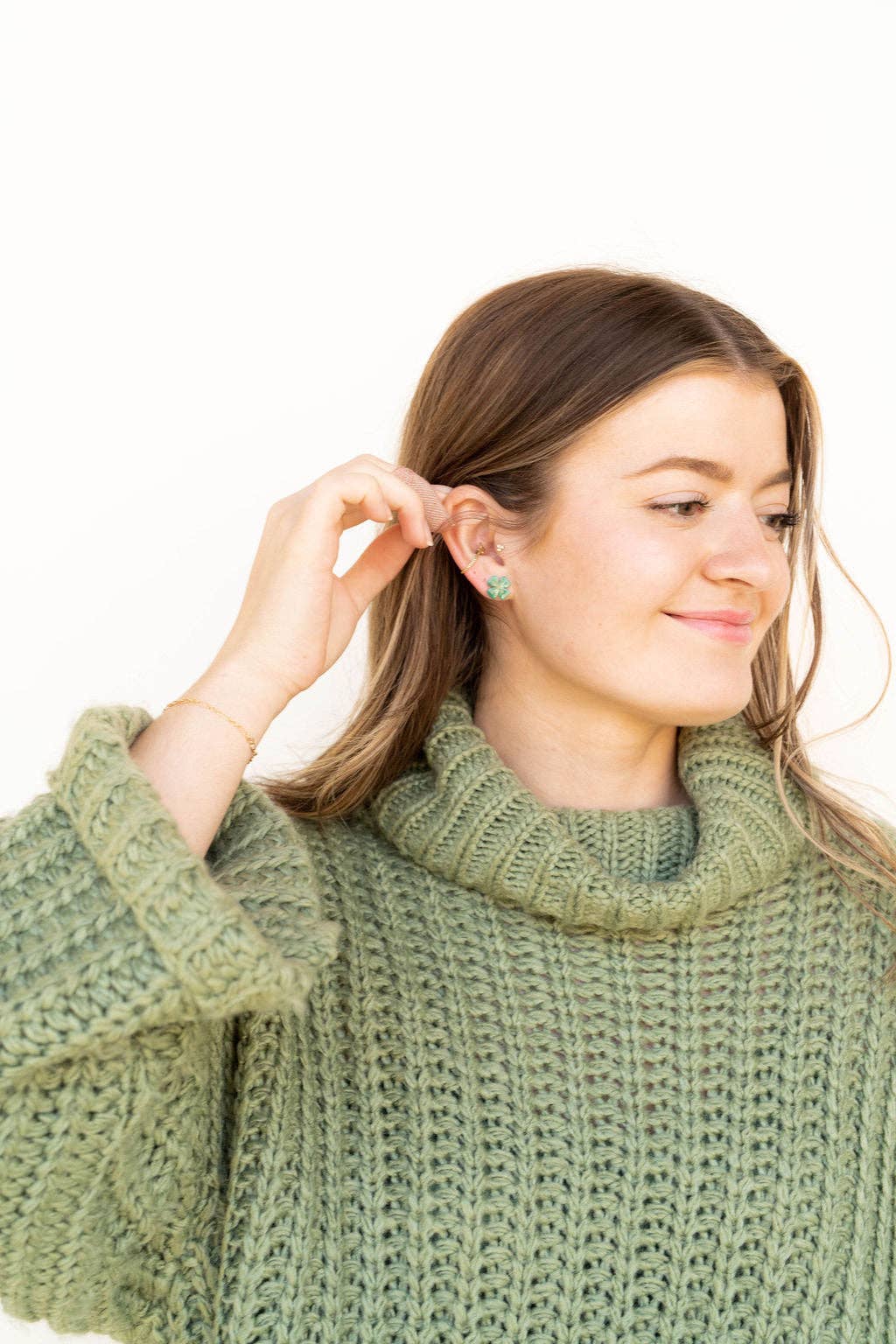 Spiffy & Splendid – wholesale Solitärörhängen – Clover Studs - Shamrock Green // St Patricks, Smycken3