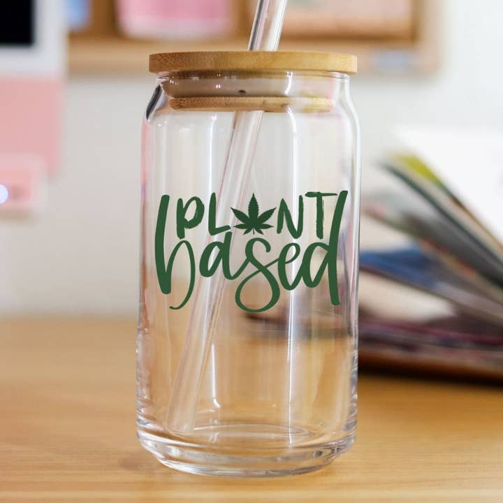 Plant Based Glass Can Cup for Vegan Pot Head for wholesale by Salt and Sparkle