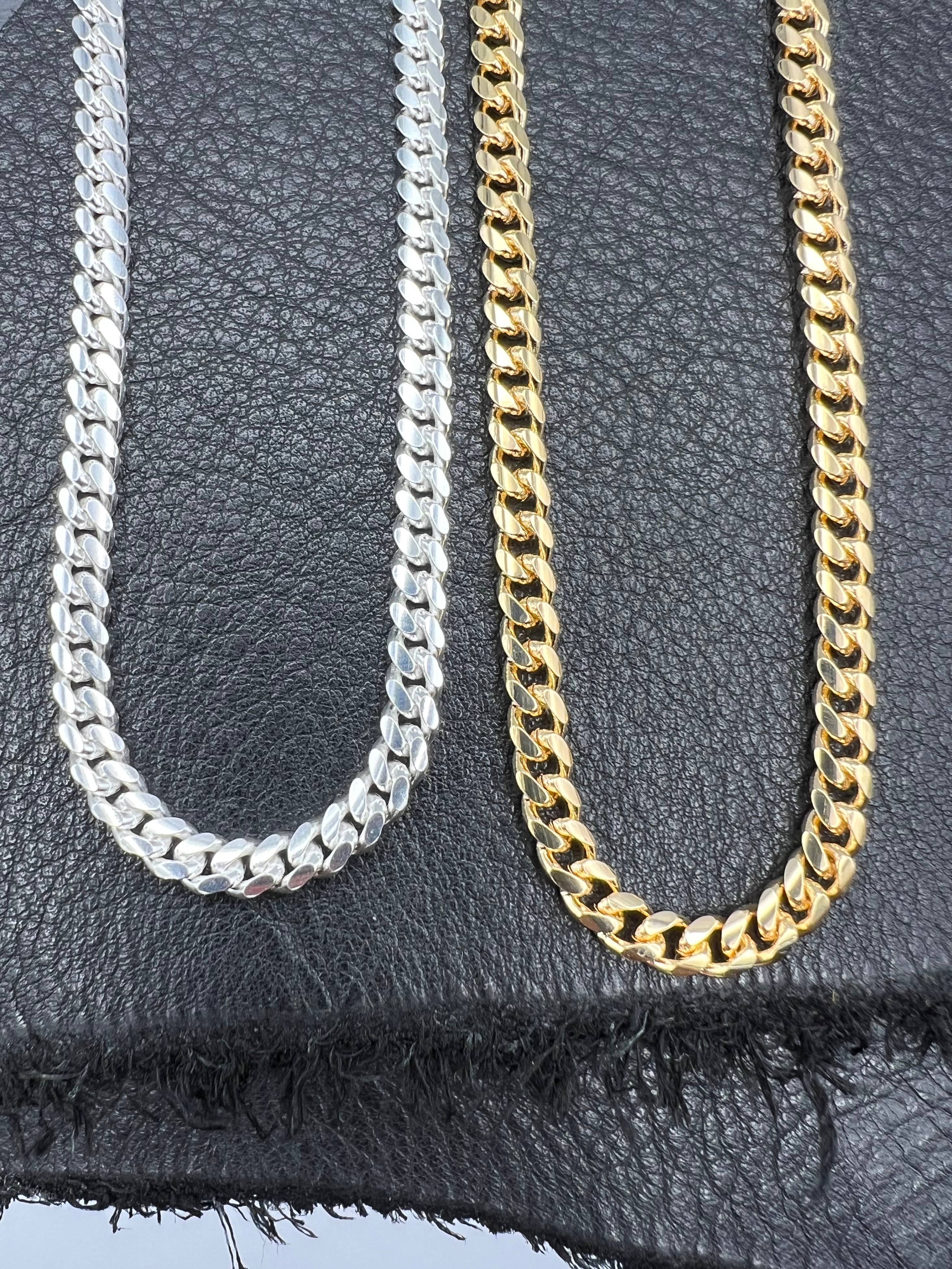 Something Silver – Engroshandel Led/kæde halskæde – 4 mm Sterling Sølv Miami Cubansk Kæde1