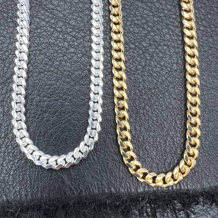 Something Silver – wholesale Link & chain necklace – 4mm Sterling Silver Miami Cuban Chain1