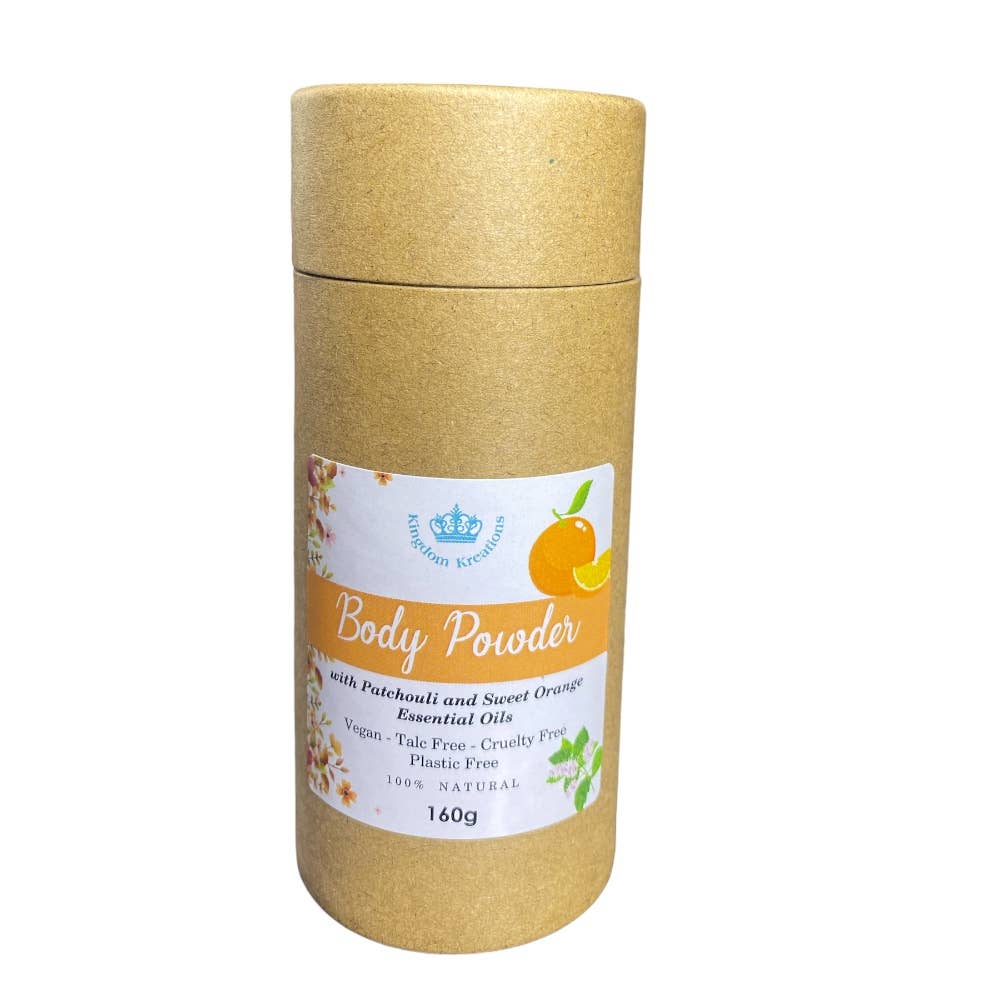 Kingdom Kreations – wholesale Body/talcum powder – 100% Talc Free Body Powder - Patchouli and Sweet Orange1