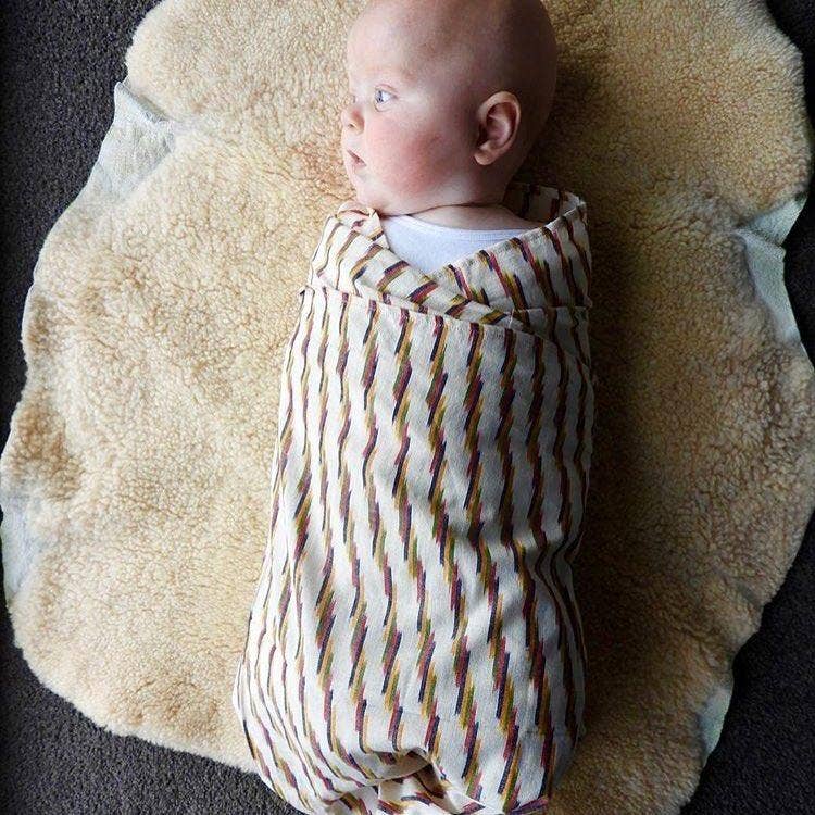 Rustic Loom - Wholesale Swaddle - Baby - White Blue Dash Woven Ikat Baby Swaddle Wrap (Copy)2
