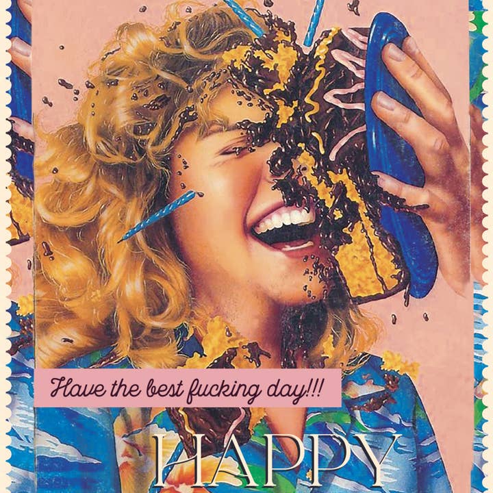OffensiveDelightful - Wholesale Birthday Card - CAKE FACE! birthday card