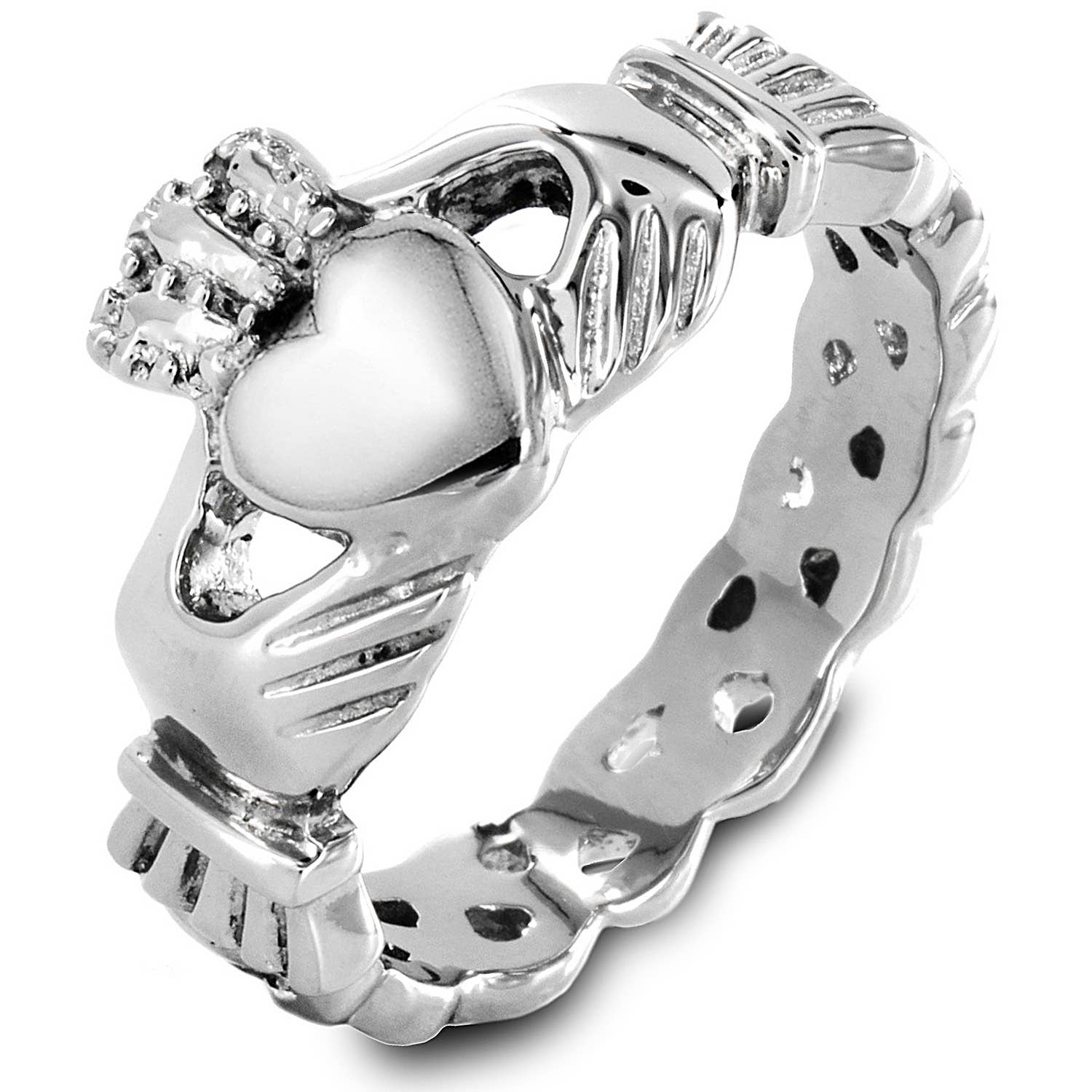 West Coast Jewelry - Wholesale Band/Stacked Ring - Claddagh and Celtic Knot Stainless Steel Ring1