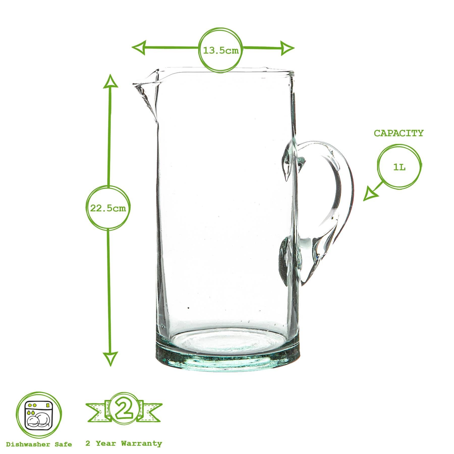 Rinkit Ltd - Wholesale Wine Glass - Nicola Spring Jebel Recycled Glass Jug - 1L - Clear4