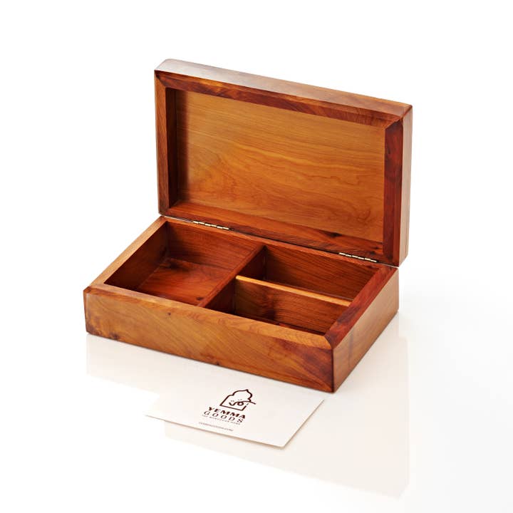 Yemma Goods - Wholesale Jewelry Box/Organizer - Thuya Burl Jewelry Box With Walnut And Cedar Inlays